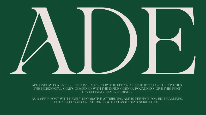 Ade display serif font